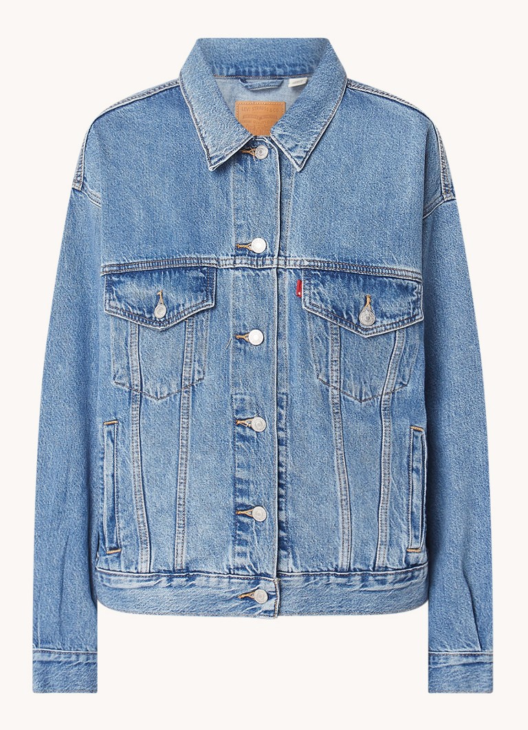 Levi's 90. gadu stila džinsa jaka ar Trucker rakstu no liocela maisījuma ar vidēji biezu mazgāšanas toni.