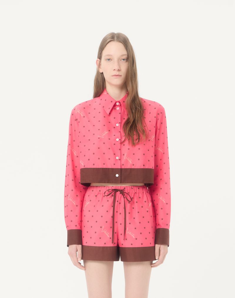 Camisa de musselina com estampa de estrelas