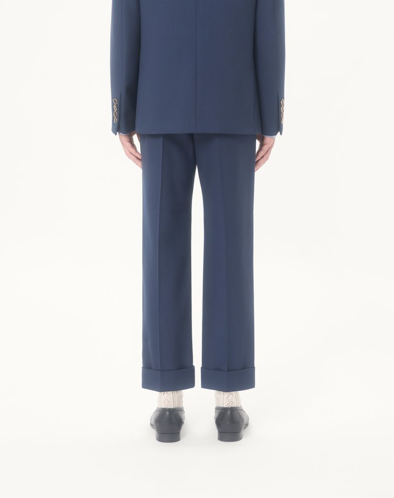 Wollen gabardinebroek met omslagen