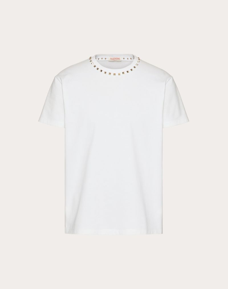 Sort T-shirt med rund hals og nitter fra Untitled i bomuld