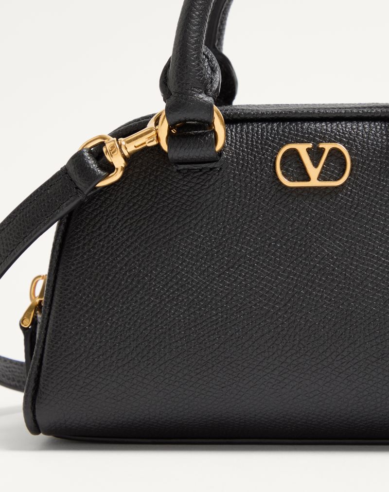 Bolsa tipo mochila Mini VLogo Signature em couro de bezerro granulado