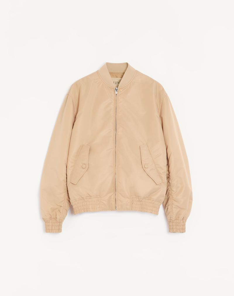 Valentino bomberjack van nylon met V-gouden accenten