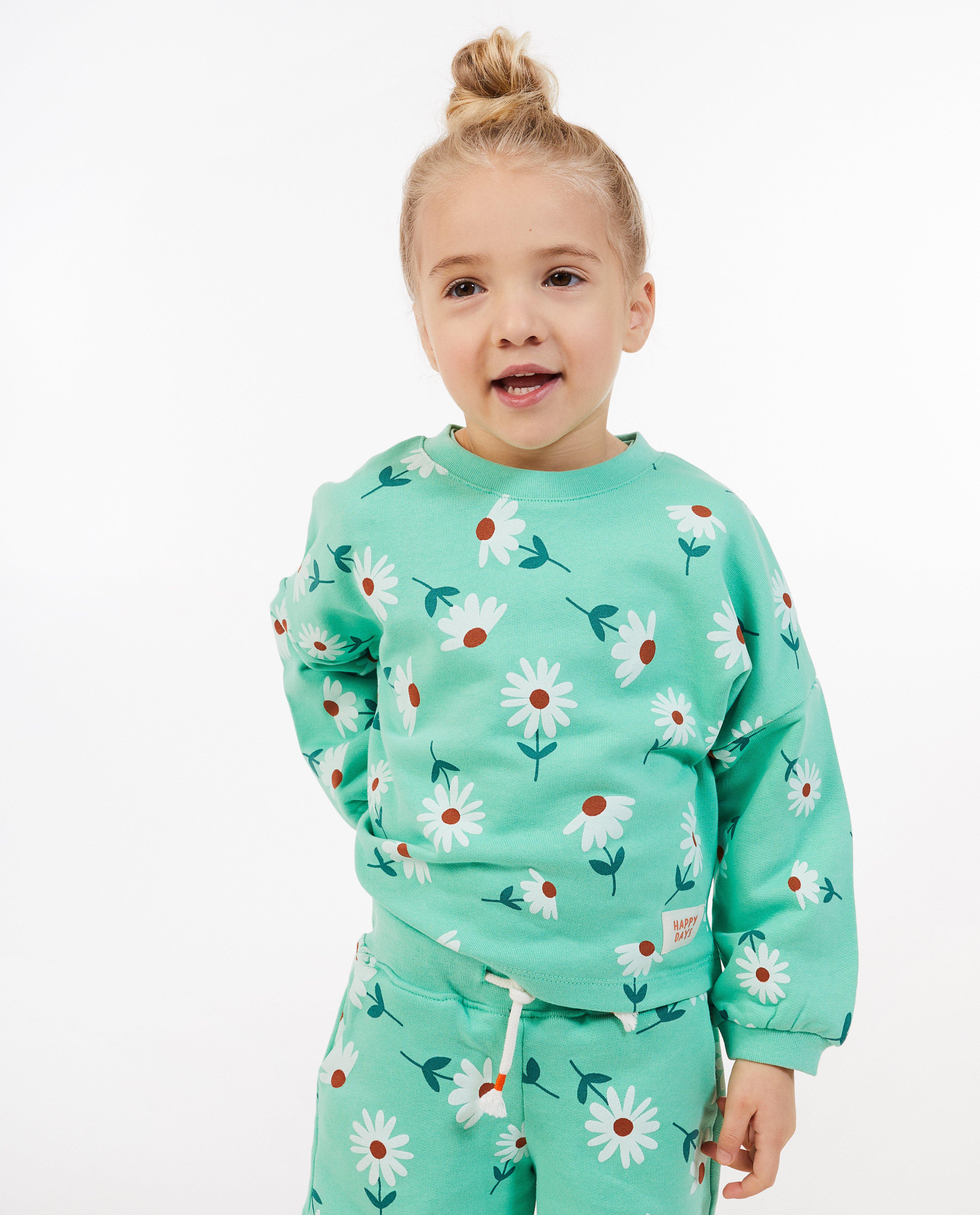 Pulover Milla Star cu imprimeu floral verde deschis