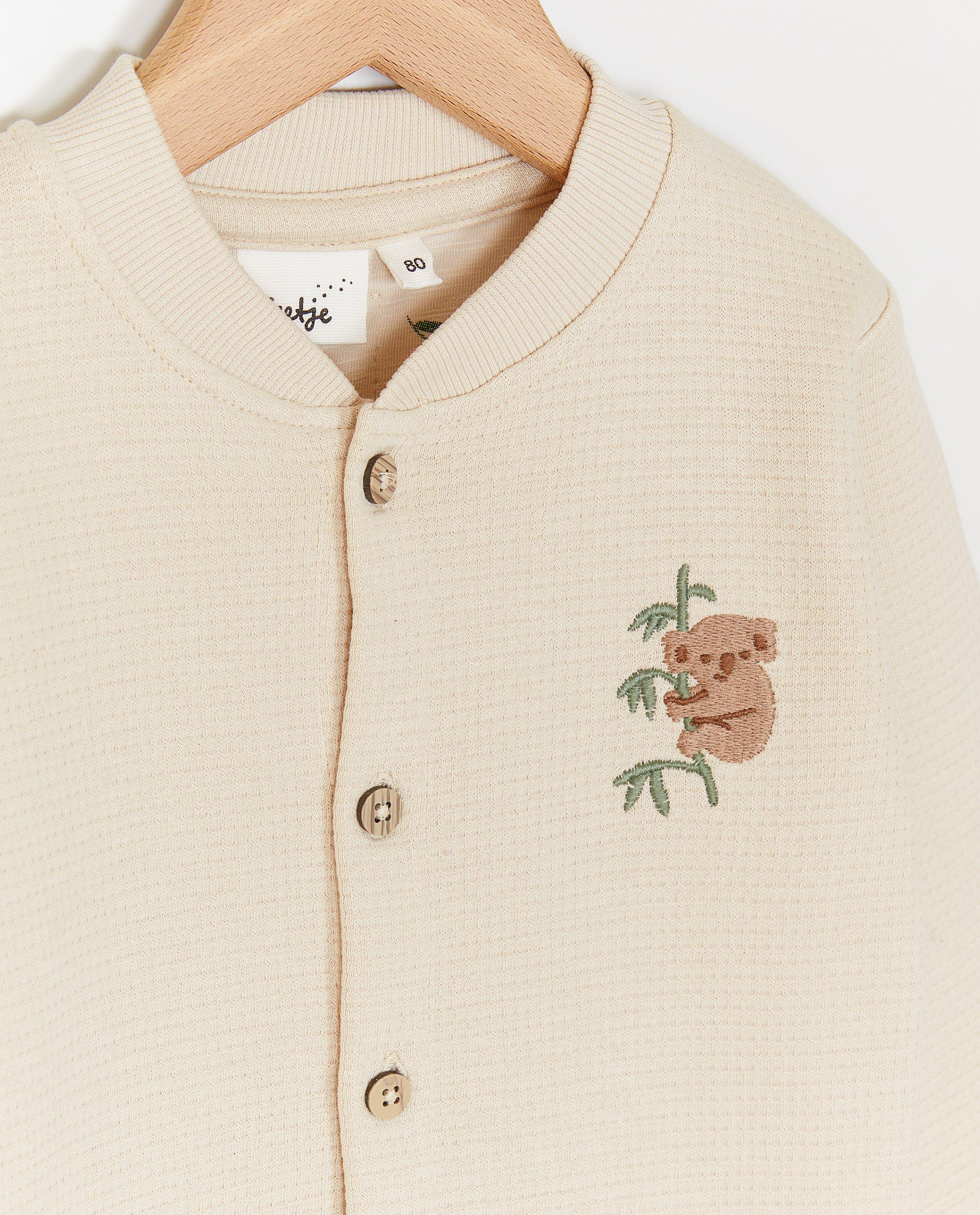 Cardigan Fairy cu koala brodat bej deschis