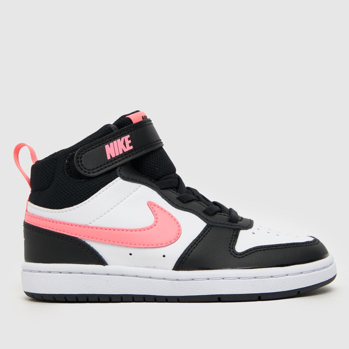 Nike vita och svarta Court Borough Mid 2 flickor juniorsneakers