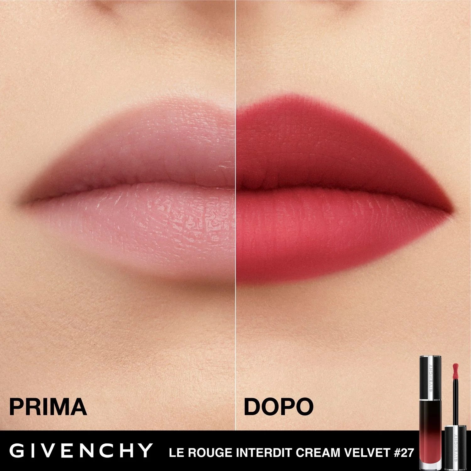Barra de labios Le Rouge Interdit Cream Velvet - Barra de labios mate