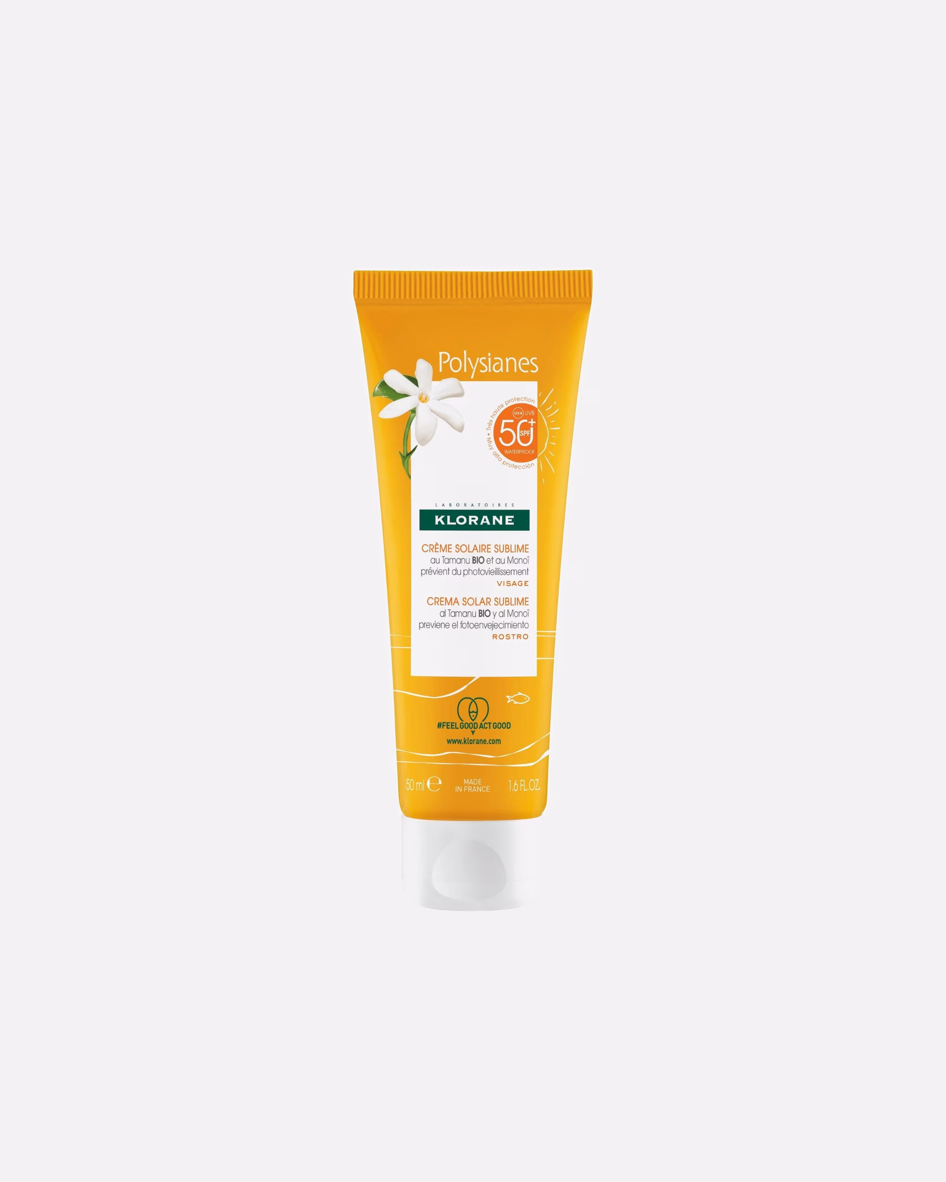 Klorane Sublime Sunscreen SPF 50+ z organicznym tamanu i monoi