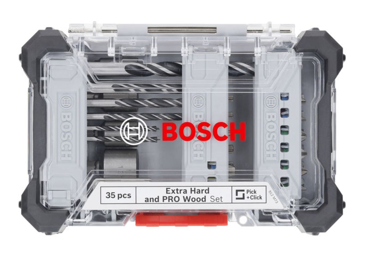 Bosch Blue Zubehör 2607017730 Schraubendreher- und Holzbohrer-Set, 35-teilig