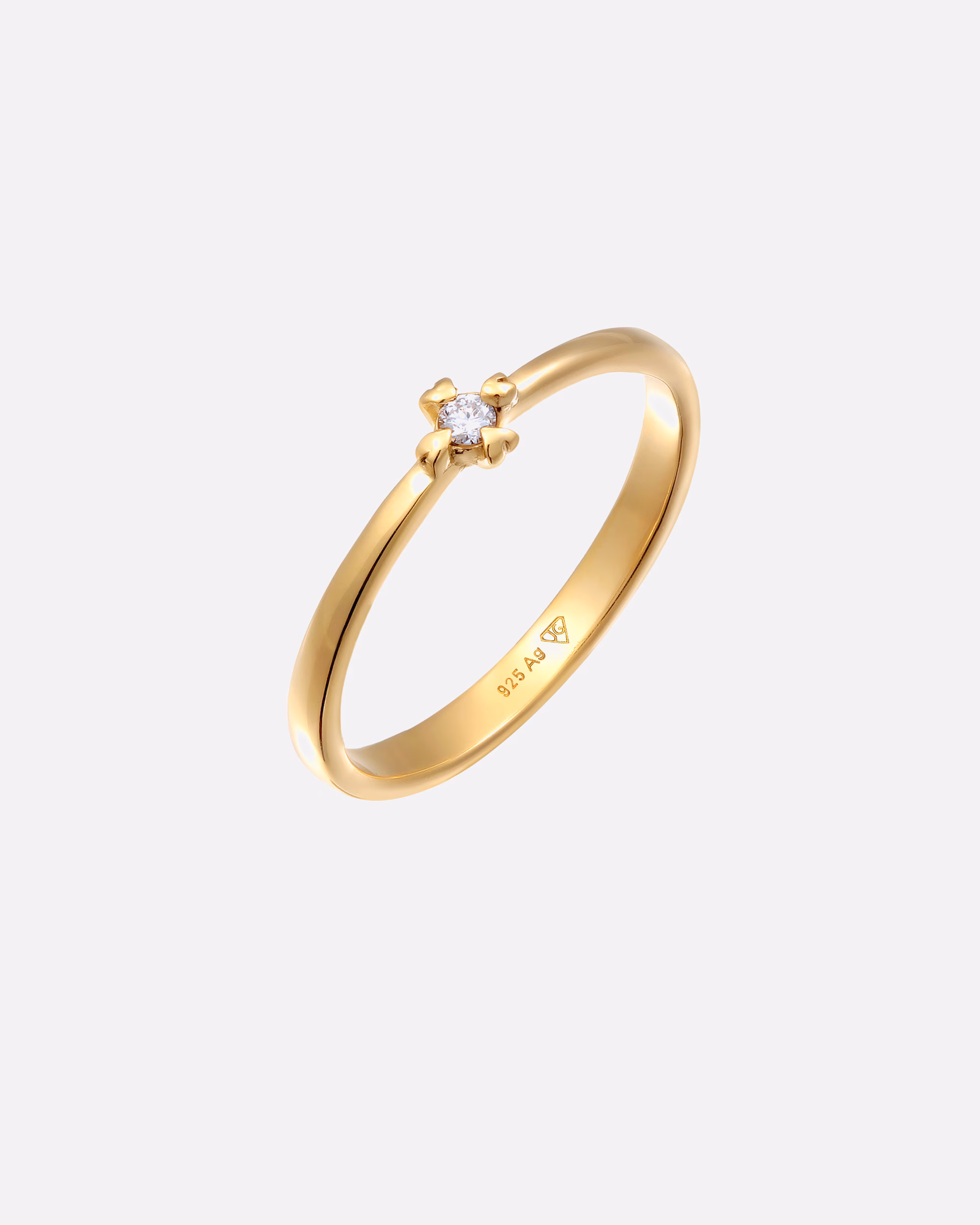 Inel de logodnă solitaire cu inimă pentru femei Elli DIAMONDS, cu diamant (0,03 ct.) din argint 925