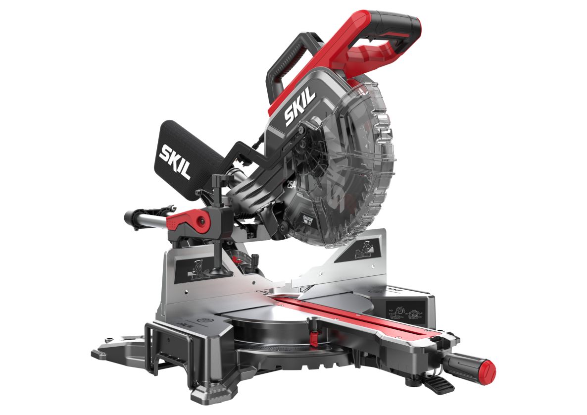 SKIL BT1E1321AA Gehrungssäge mit Zugfunktion, „Doppelgehrung“ und Schattenlinie, 254 mm, 2000 W