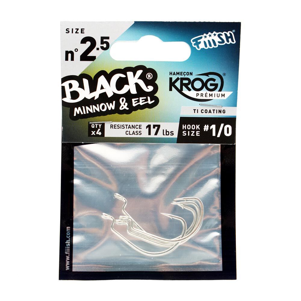 Texaanse haken fiiish krog premium vmc black minnow 105 (X4)