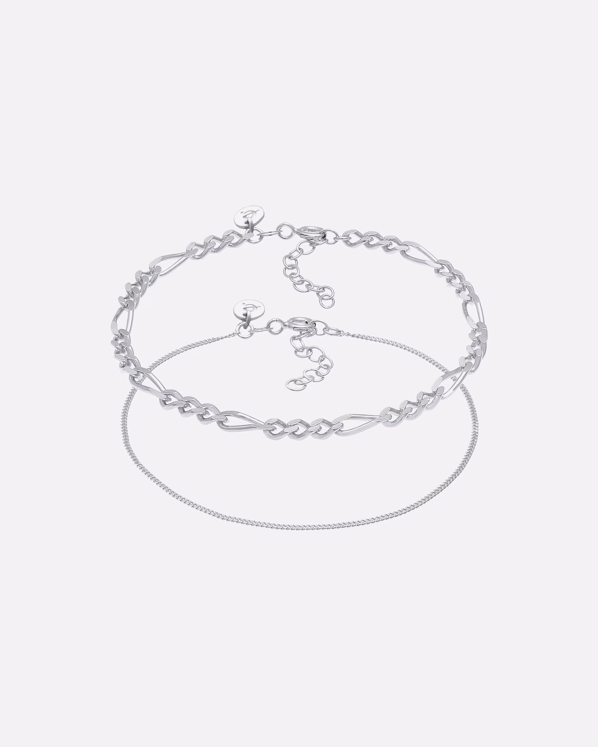 Collana Figaro Elli PREMIUM da donna con catena Sidewalk, elegante set minimal in argento sterling 925