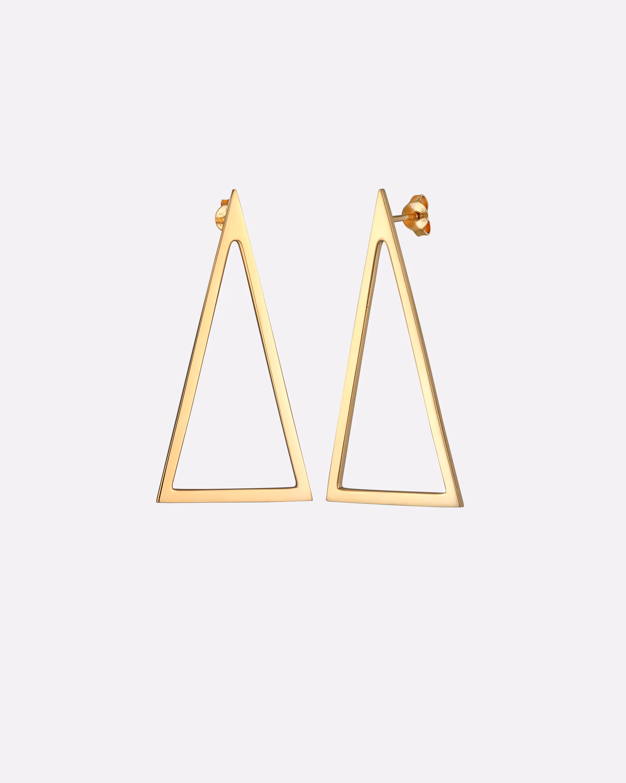 Orecchini da donna Elli PREMIUM, ciondolo a triangolo geometrico di tendenza in argento sterling 925 con placcatura in oro.