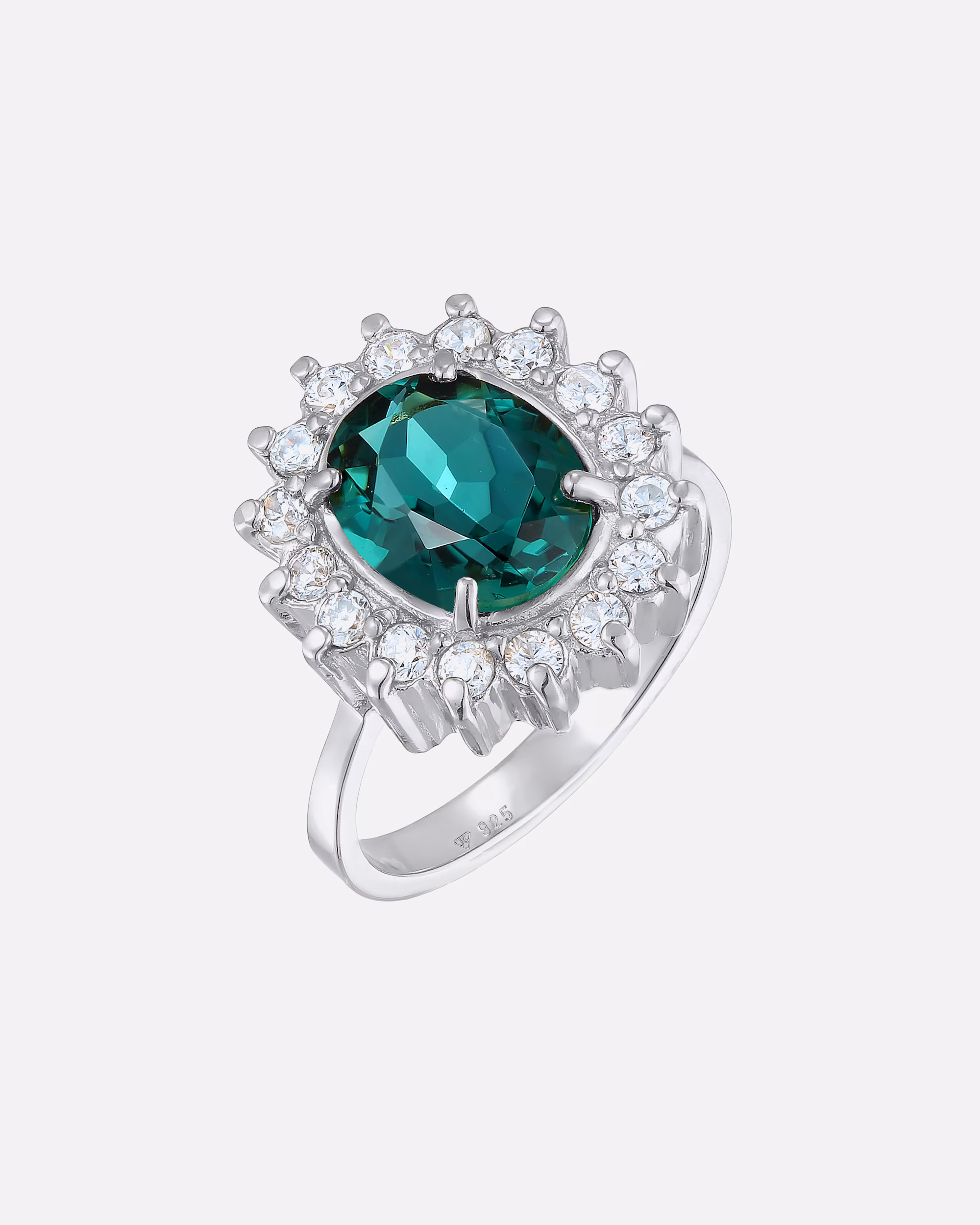 Elegante anello da cocktail da donna Elli PREMIUM Royal con cristalli di quarzo e zirconio in argento sterling 925