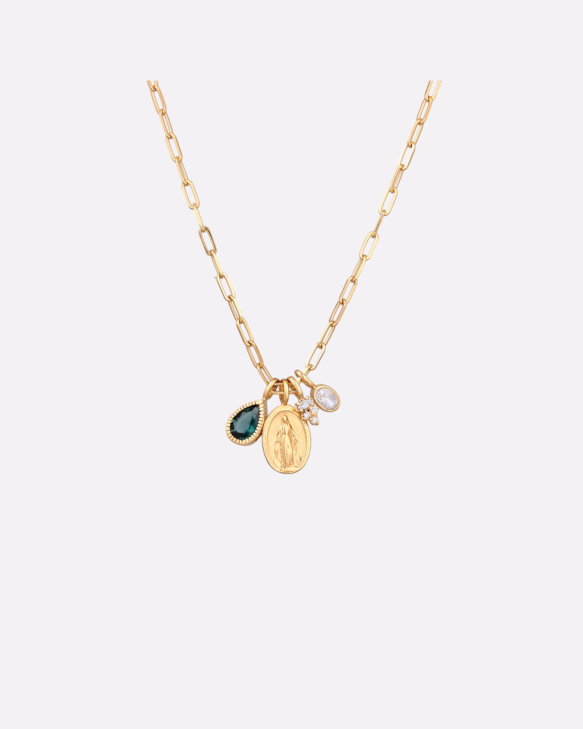 Elli PREMIUM Elli PREMIUM Necklace with Stone Women's Drop Pendant Green Quartz White Marquise Zirconia 925 Sterling Silver Gold Plated Party / New Year Gold 42 cm