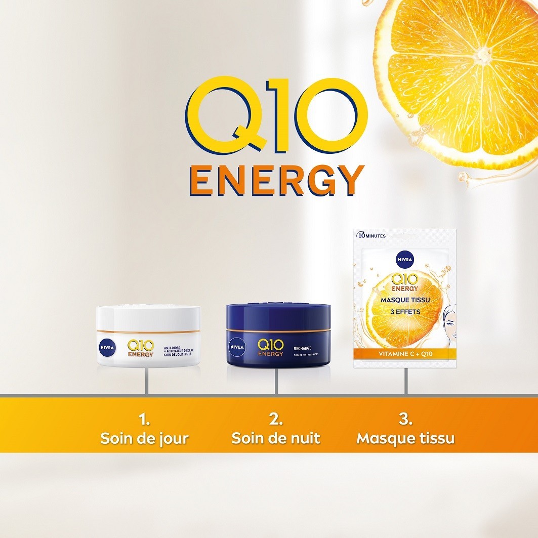 Masque visage NIVEA Energy Vitamine C et Q10
