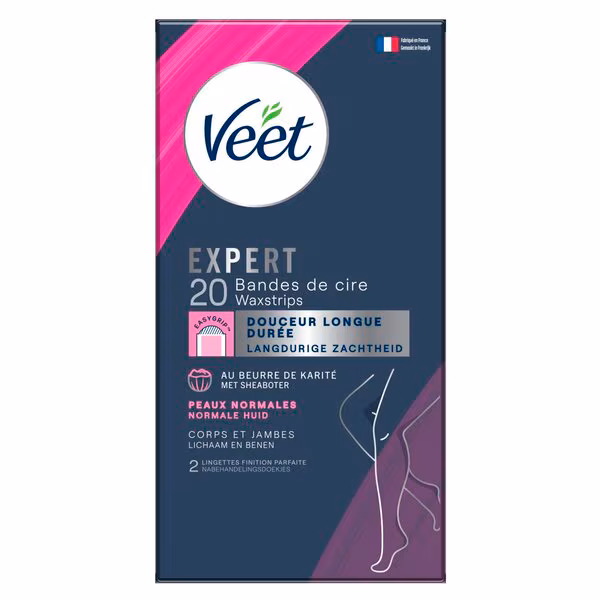 Strisce depilatorie Veet Expert per corpo e gambe, 20 pezzi