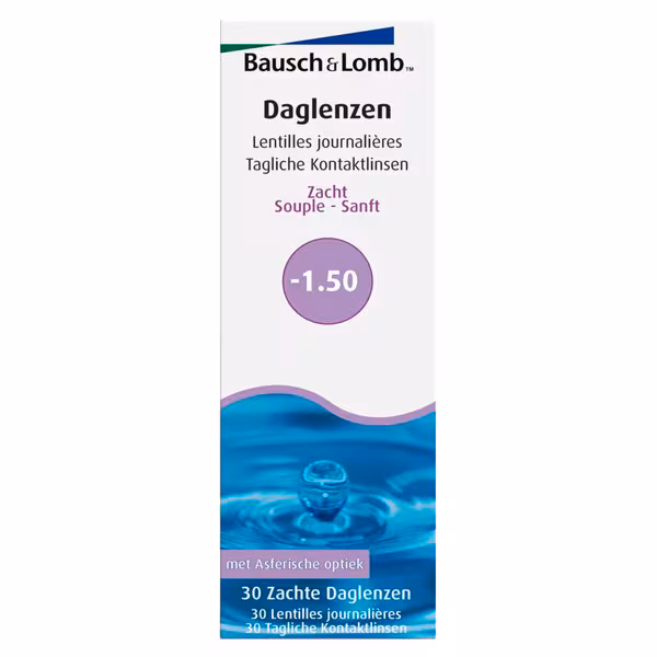Bausch & Lomb -1.50 lágy napi kontaktlencse orvostechnikai eszköz - 30 darab