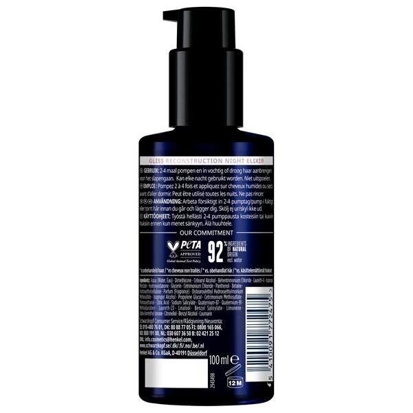 Gliss Yön yli jälleenrakentava yöeliksiiri 100ml