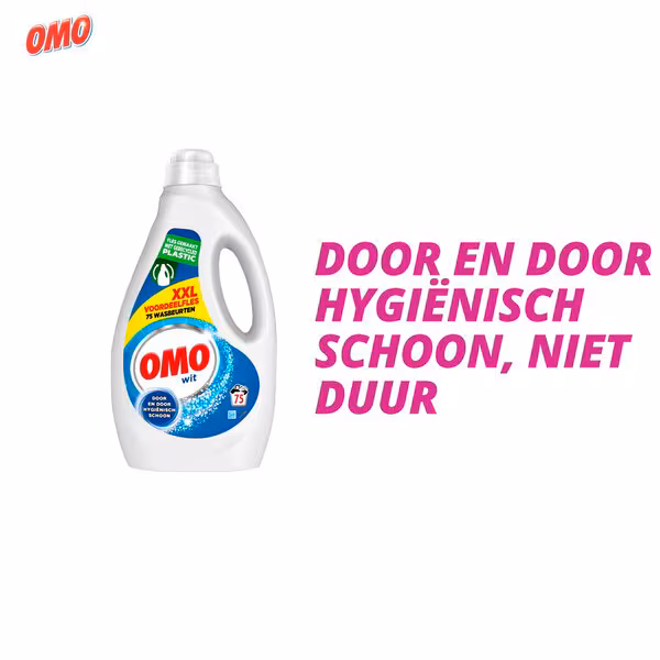Omo fehér folyékony mosószer 3750ml, 75 mosás