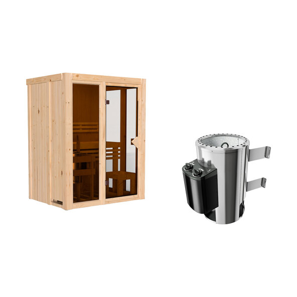 Sauna Ida 1 mit Ofen, 3,6 kW, naturbelassen