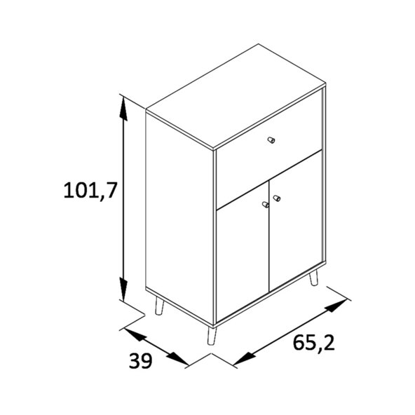Serie 500 Sekretär 650 2T1K weiß