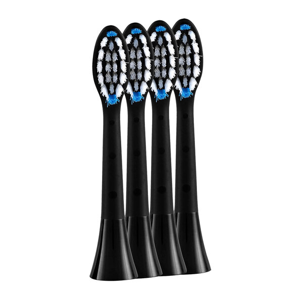 Ersatz-Zahnbürstenköpfe, schwarz (mittel), 4er Set