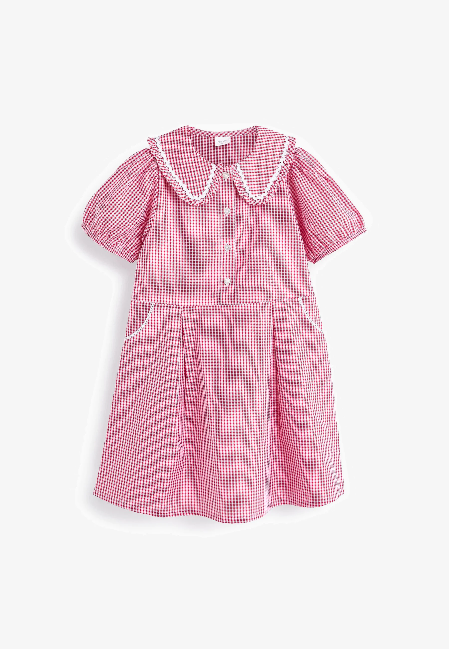 Siguiente VESTIDO ESCOLAR DE ALGODÓN CON CUADROS GUINGA Y CUELLO BONITO - Vestido camisero
