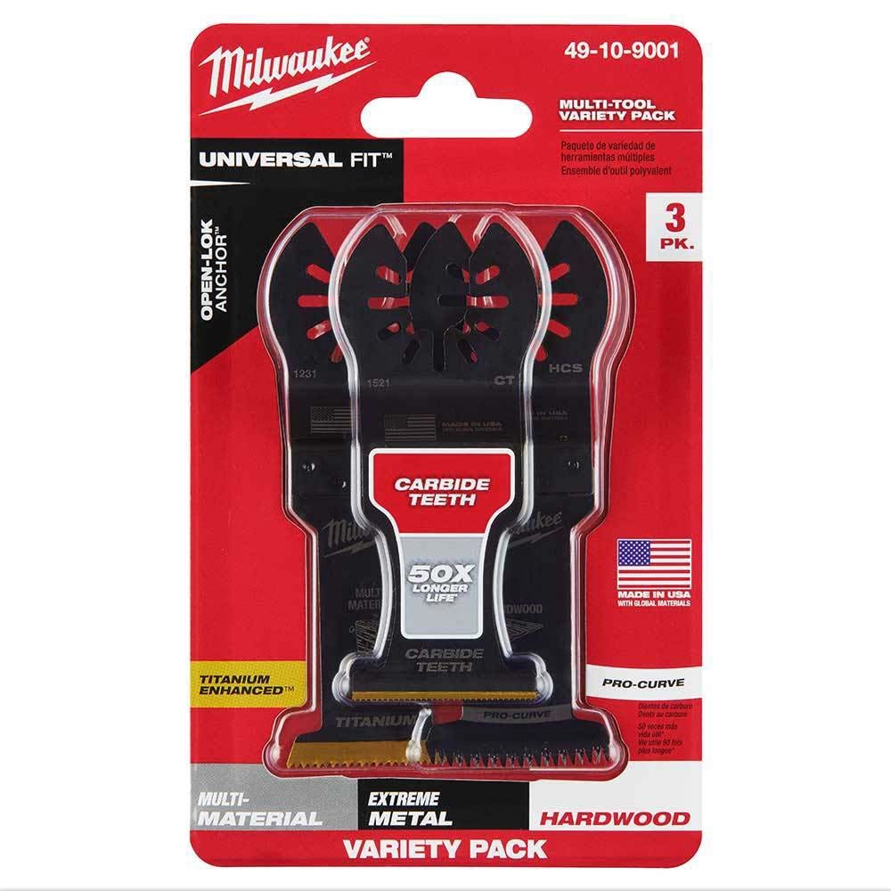 Conjunto de 3 lâminas para ferramentas multifuncionais MILWAUKEE OPEN-LOK, lâminas sortidas, 49109001