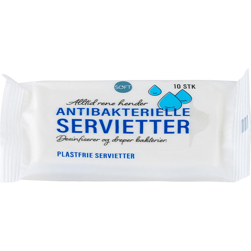 Soft Servietter 10 stk antibakterielle