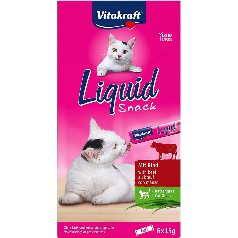 Vitakraft Kattesnacks 6x15 g Liquid okse Vitakraft