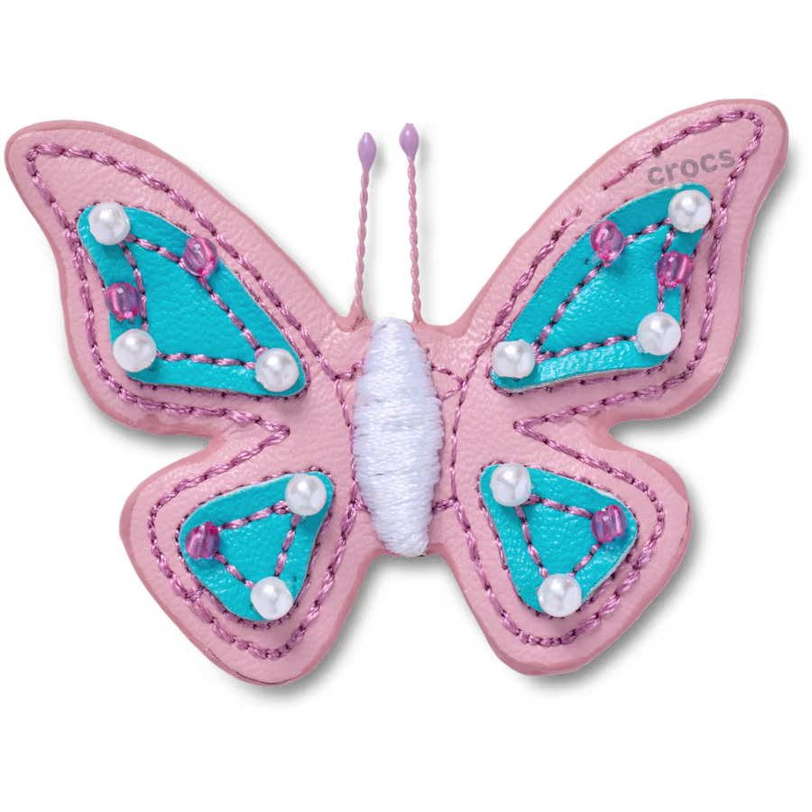 Faux Leathe r Pink Butterfly