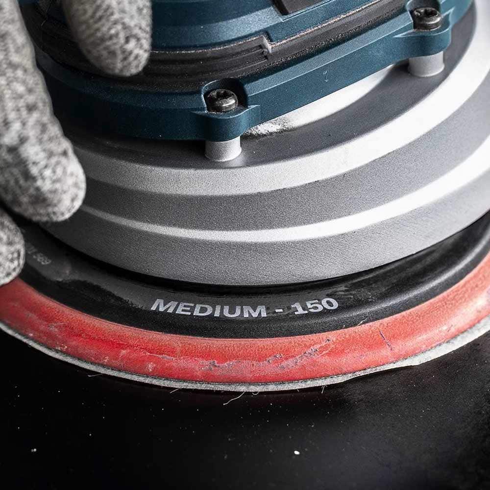 Disco de lixa excêntrica média BOSCH de 150 mm com velcro e laço – universal 2.608.900.007