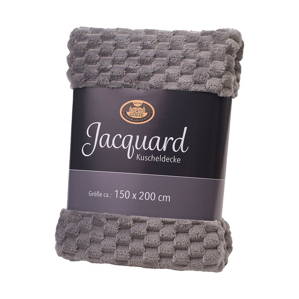 Wohndecke Jacquard 3D, silber