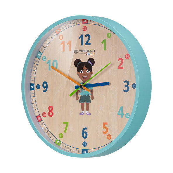 Kinder-Wanduhr, hellblau