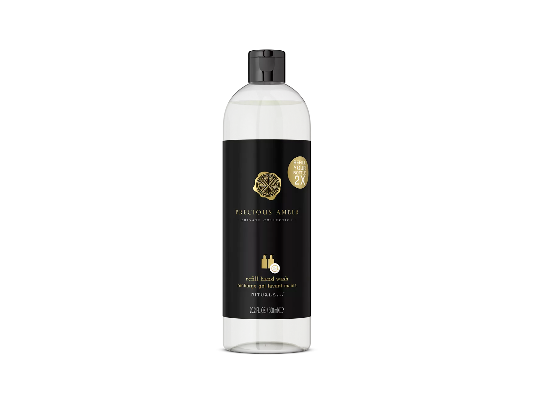 Recharge de savon liquide pour les mains Precious Amber de la collection privée, 600 ml