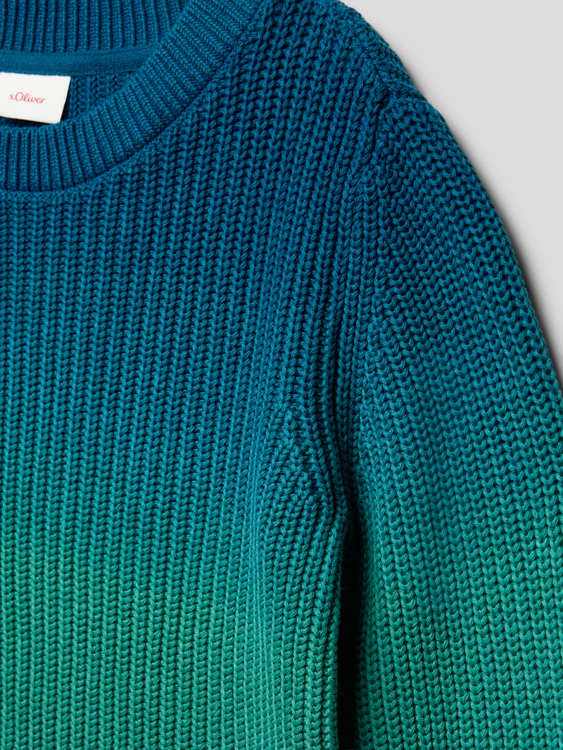 Strickpullover im Batik-Look in royalblau