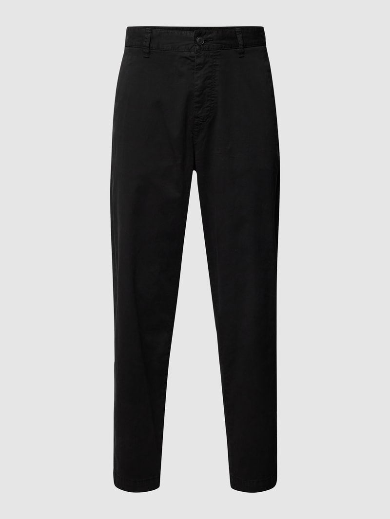 Chino mit Label-Patch Modell 'Statum' in schwarz