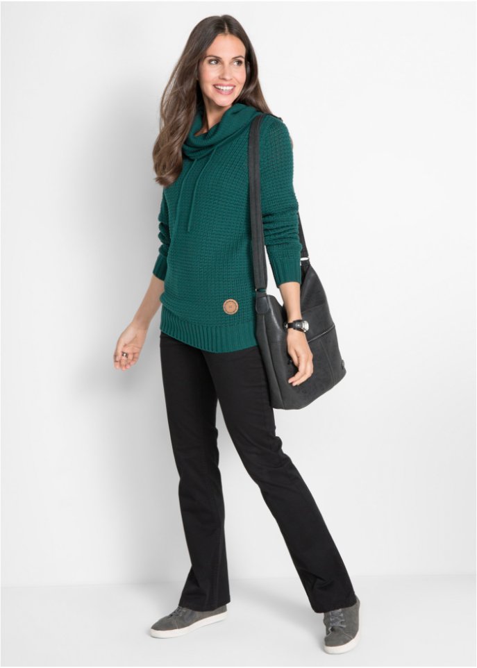 Rollkragenpullover mit Kordeln