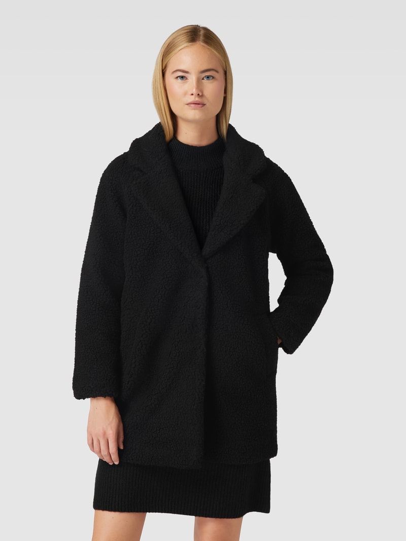 Mantel mit Teddyfell Modell 'NEWAURELIA' in schwarz