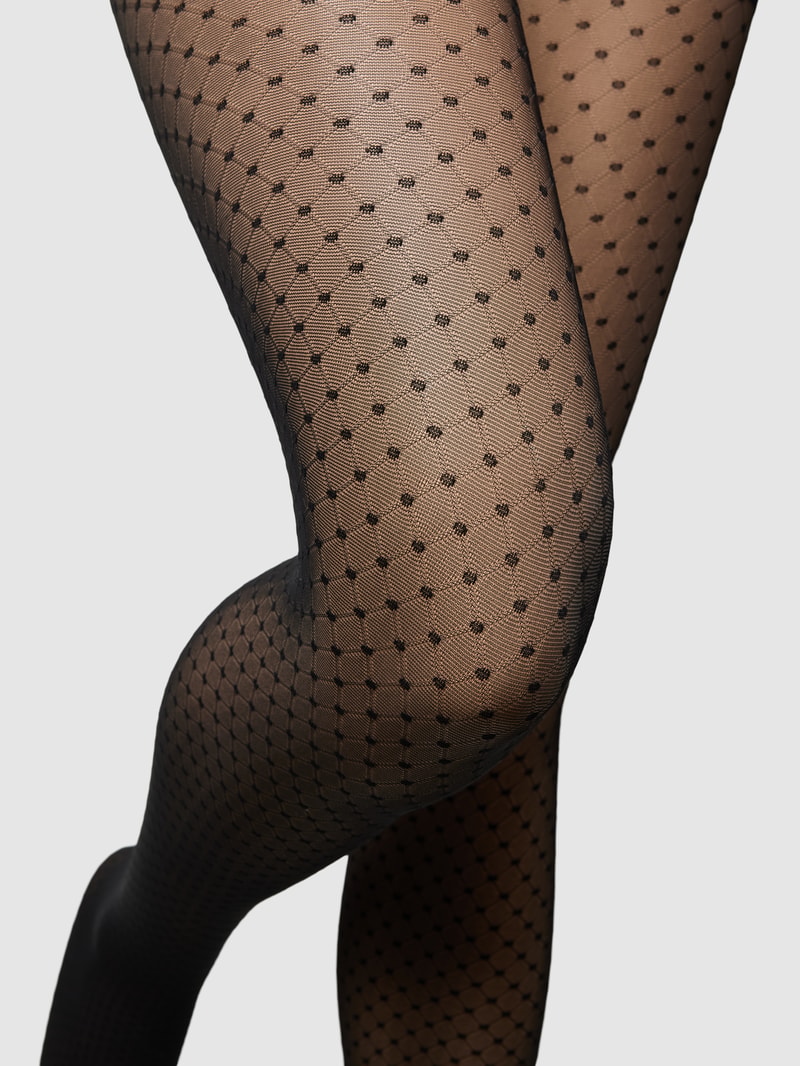 Strumpfhose mit Allover-Muster in schwarz