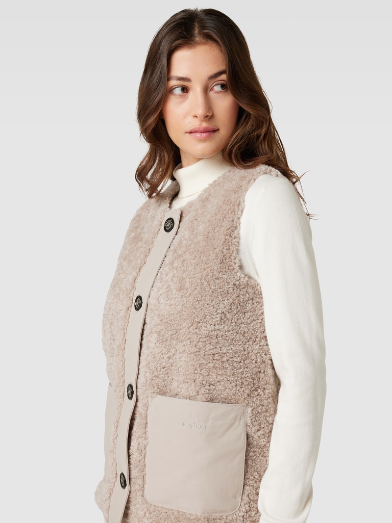 Weste in Two-Tone-Machart Modell 'KINTRA' in beige
