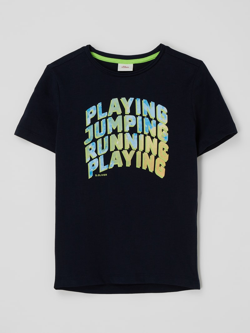 T-Shirt aus Baumwolle in marineblau