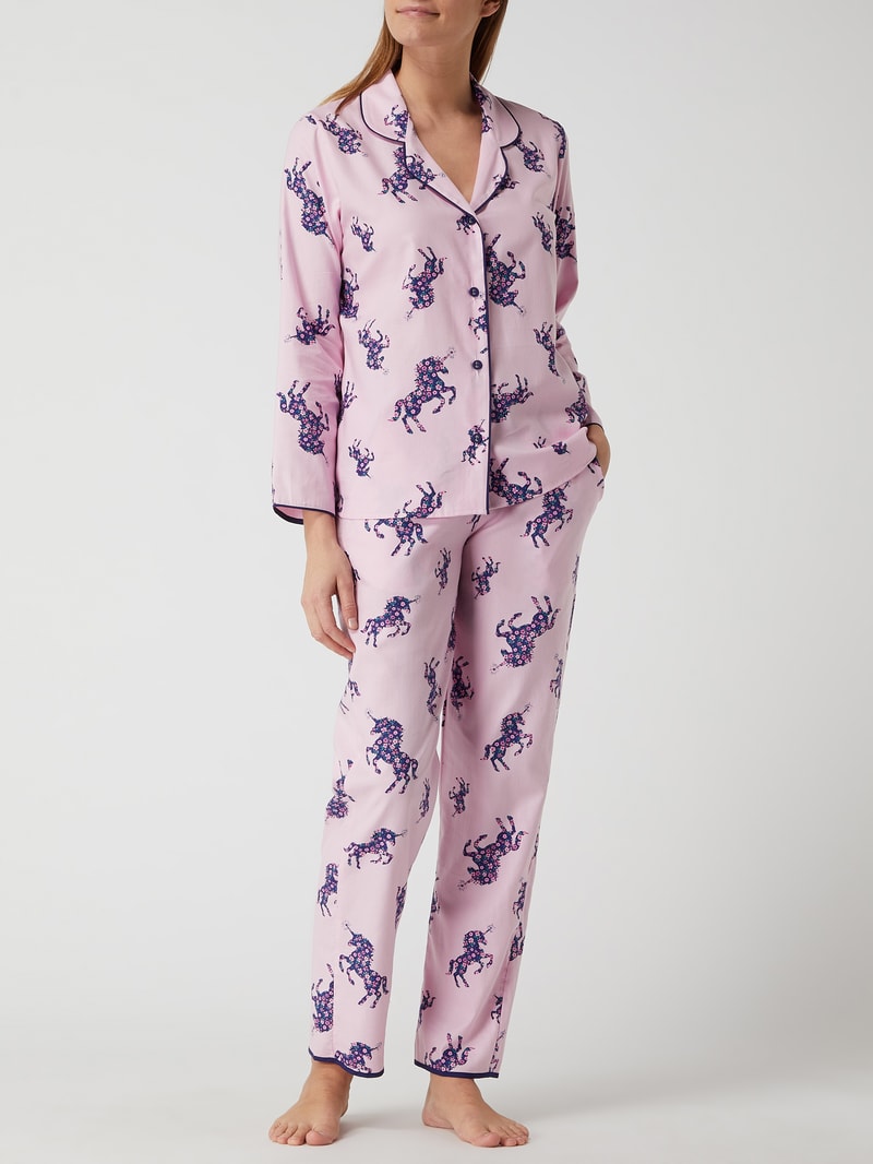 Pyjama-Oberteil aus Baumwoll-Modal-Mix Modell 'Ariana' in rosa