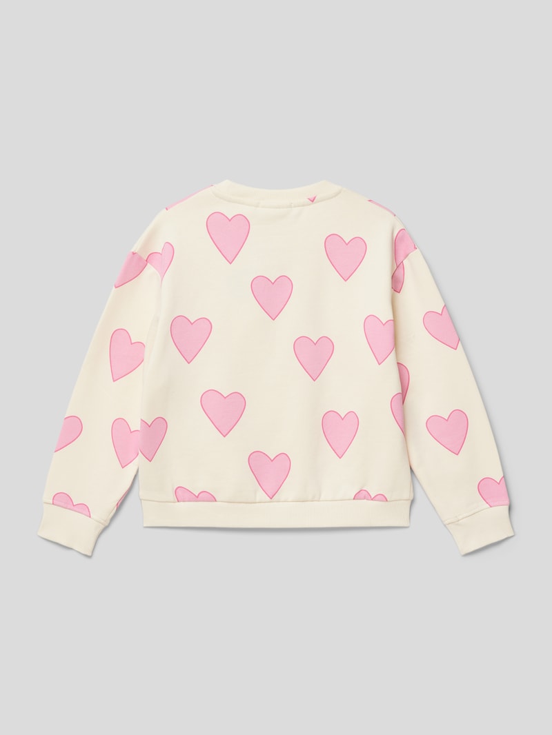 Sweatshirt mit Allover-Muster in ecru