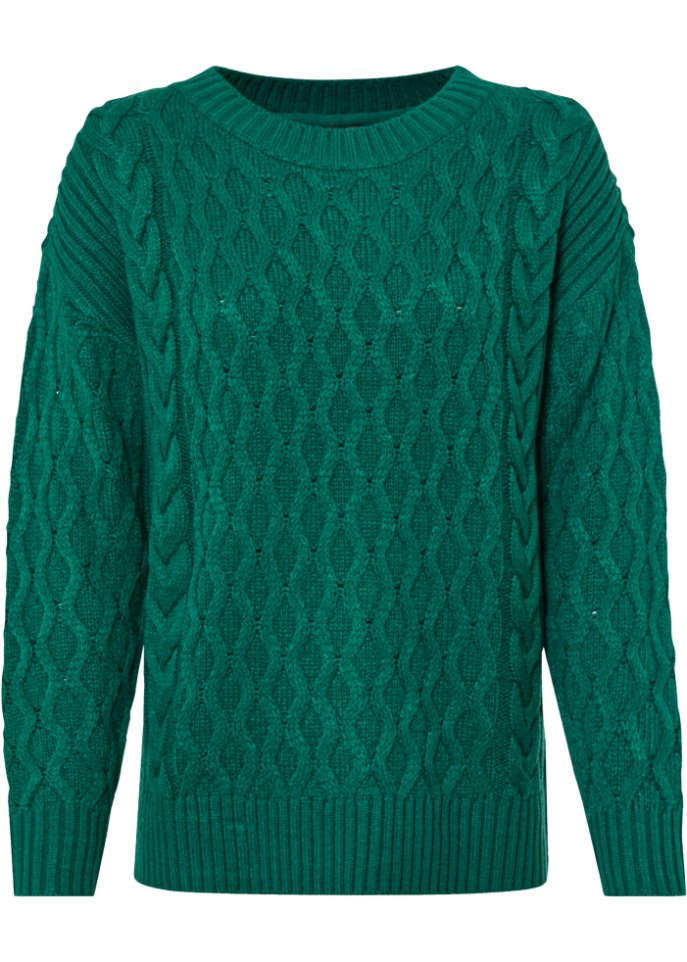 Strickpullover mit Zopfmuster