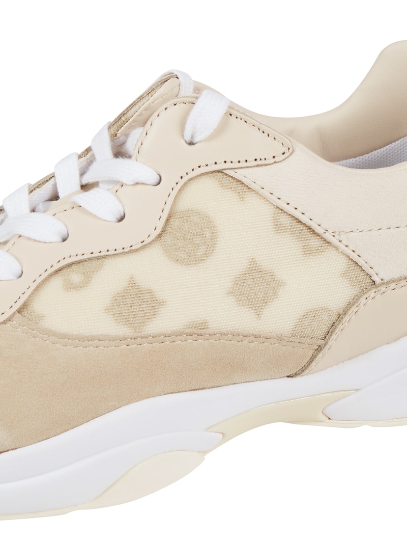 Sneaker aus Leder und Textil Modell 'Luckee' in offwhite