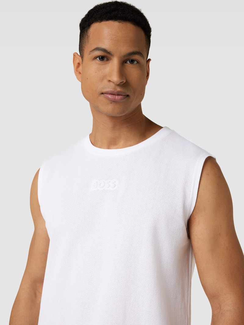 Tanktop mit Label-Detail Modell 'Tankcomfort' in weiß