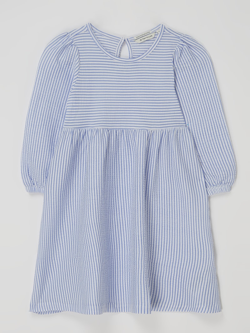 Kleid aus Seersucker in bleu