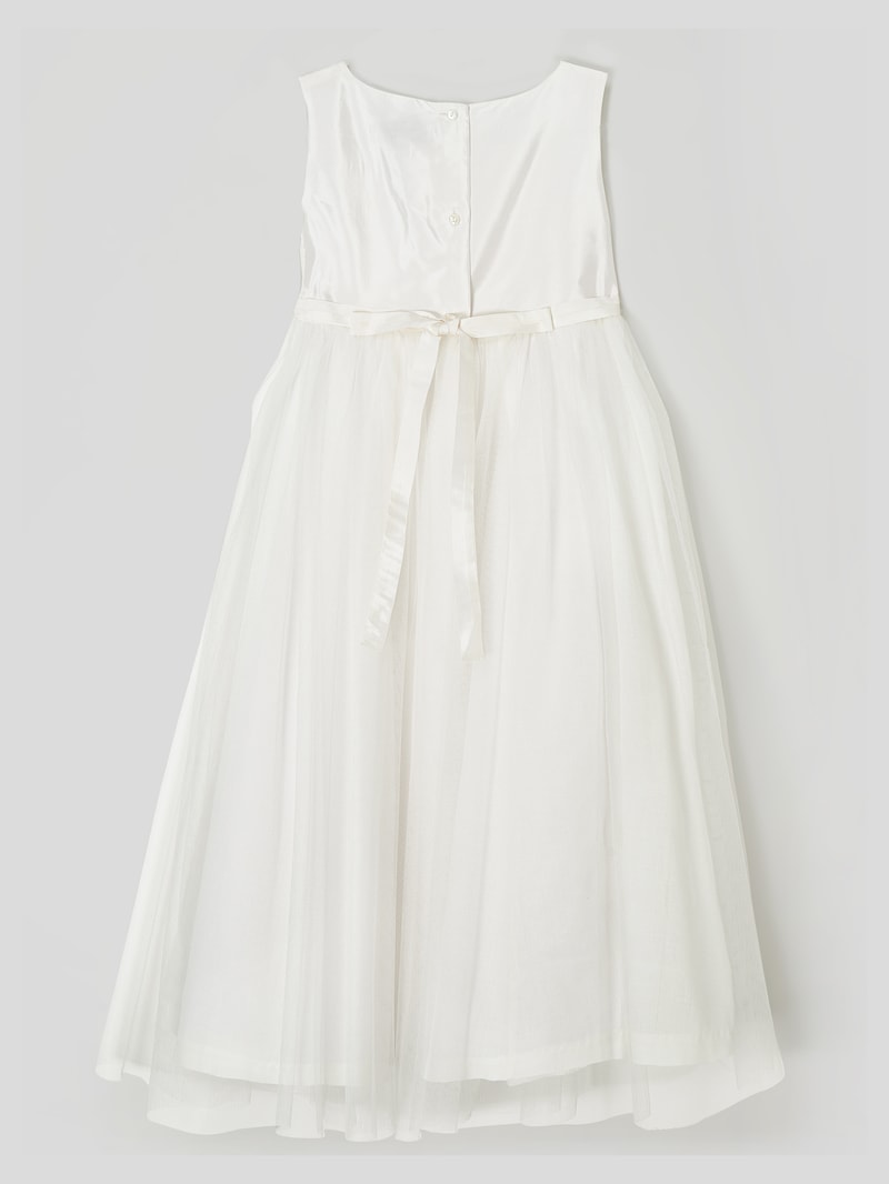 Kommunionskleid mit floraler Zierborte in offwhite
